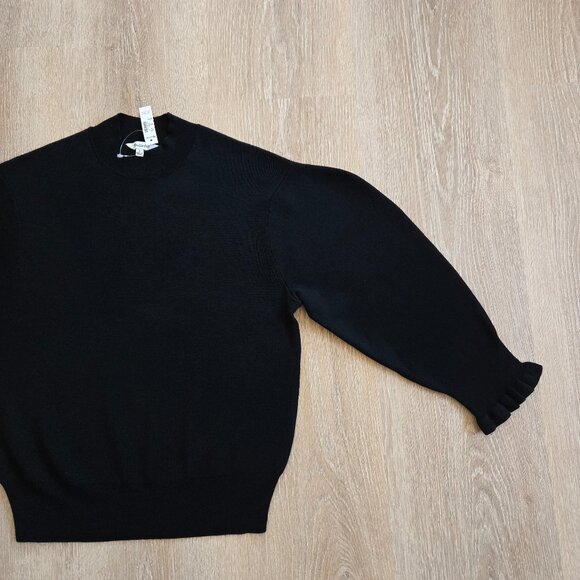Madewell Merino Wool Ruffle Mockneck Sweater Size Small MSRP $118 New With Tags - Picture 8 of 17